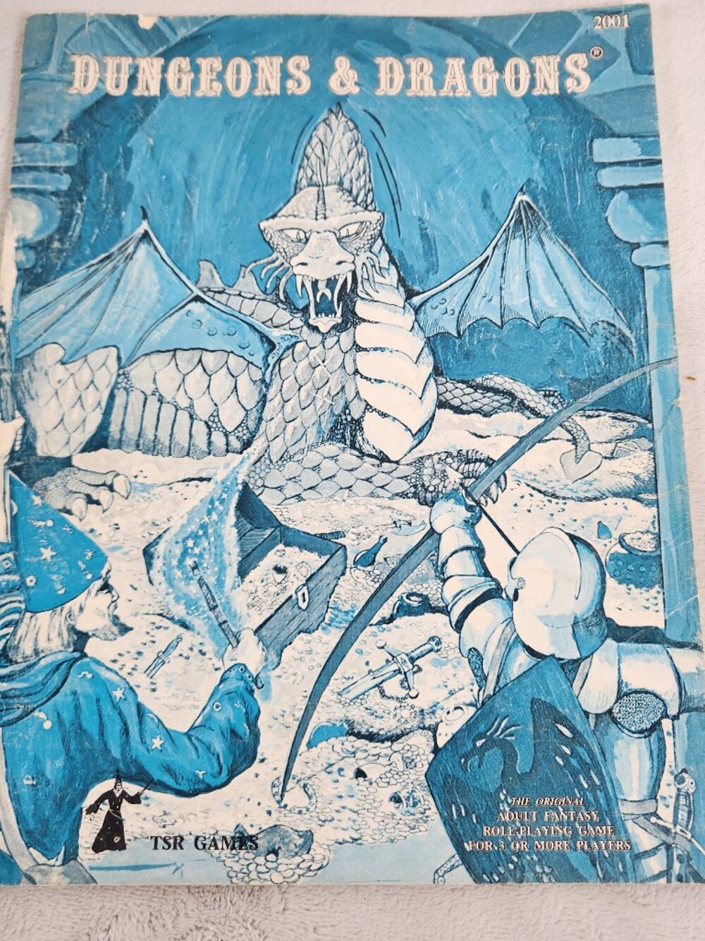 Vintage 1978 Dungeons & Dragons Basic Rule Book Blue Dragon 3Rd Edition #2001